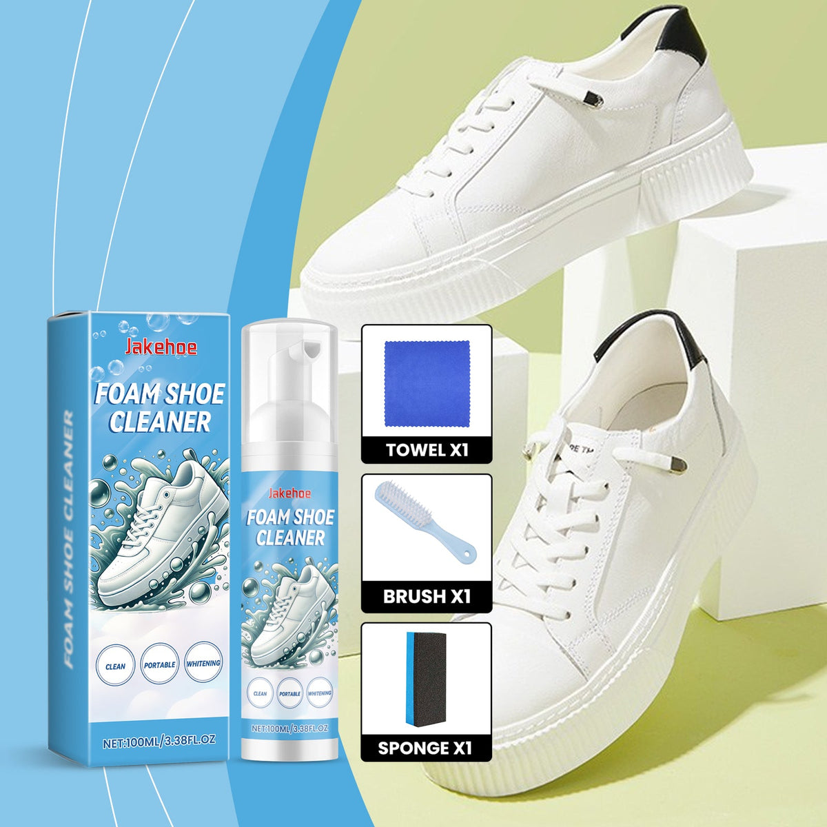 Shoe Cleaner Foam, Sneaker Quick Clean Foam, No Water Rinse Portable Cleaner for White Shoes, Sneakers, Tennis Shoes