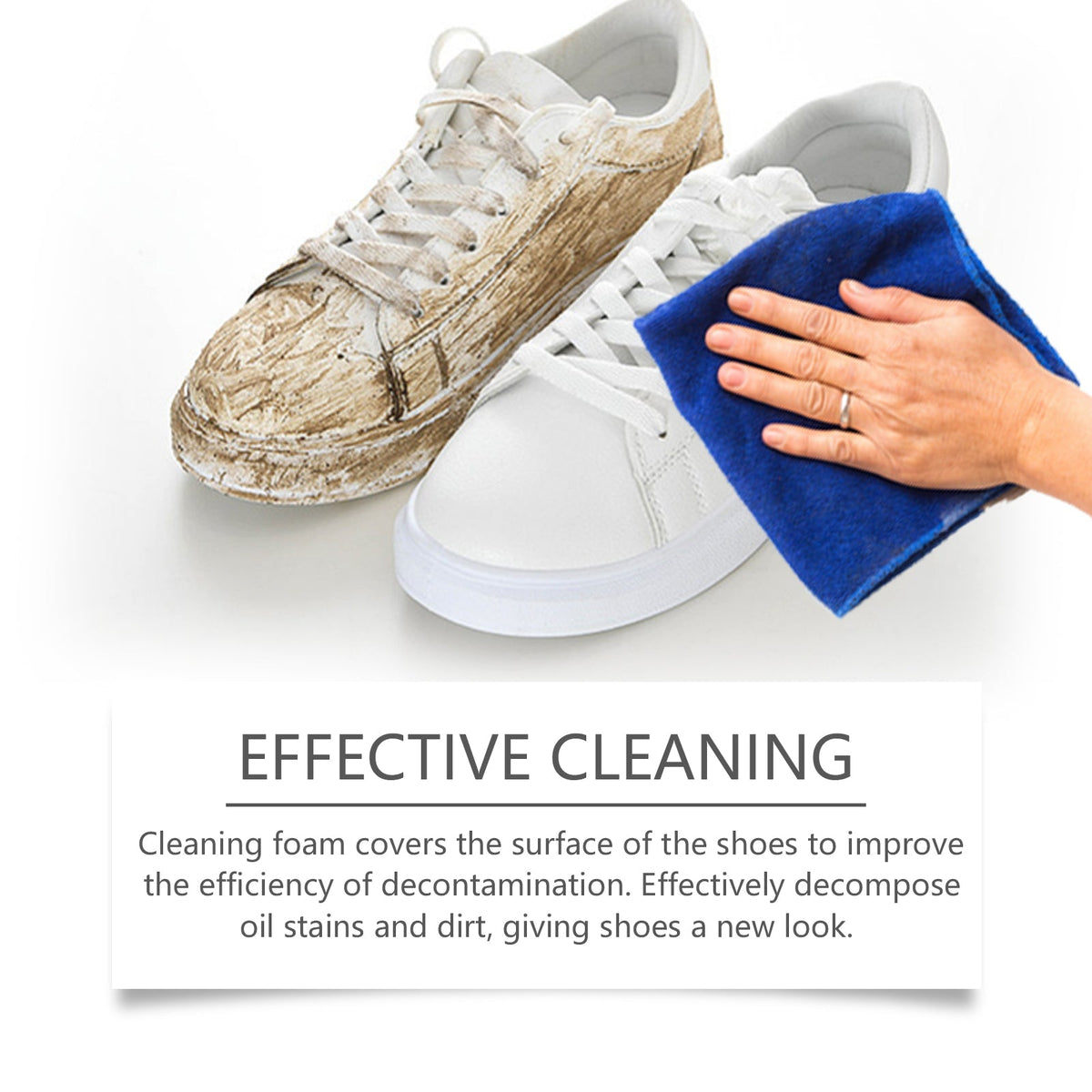 Shoe Cleaner Foam, Sneaker Quick Clean Foam, No Water Rinse Portable Cleaner for White Shoes, Sneakers, Tennis Shoes